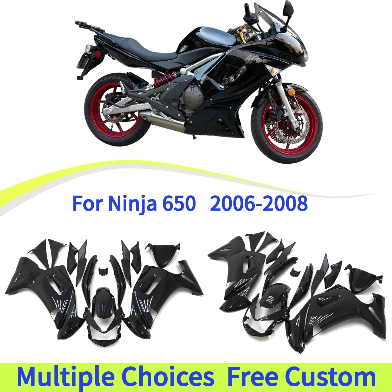 ABS Injection Molded Fairing kit For Kawasaki NINJA 650 2006 2007 2008 ER6F EX650R EX 650 ER-6F Gloss Black Bodywork Shell
ABS Injection Molded Fairing kit For Kawasaki NINJA 650 2006 2007 2008 ER6F EX650R EX 650 ER-6F Gloss Black Bodywork Shell