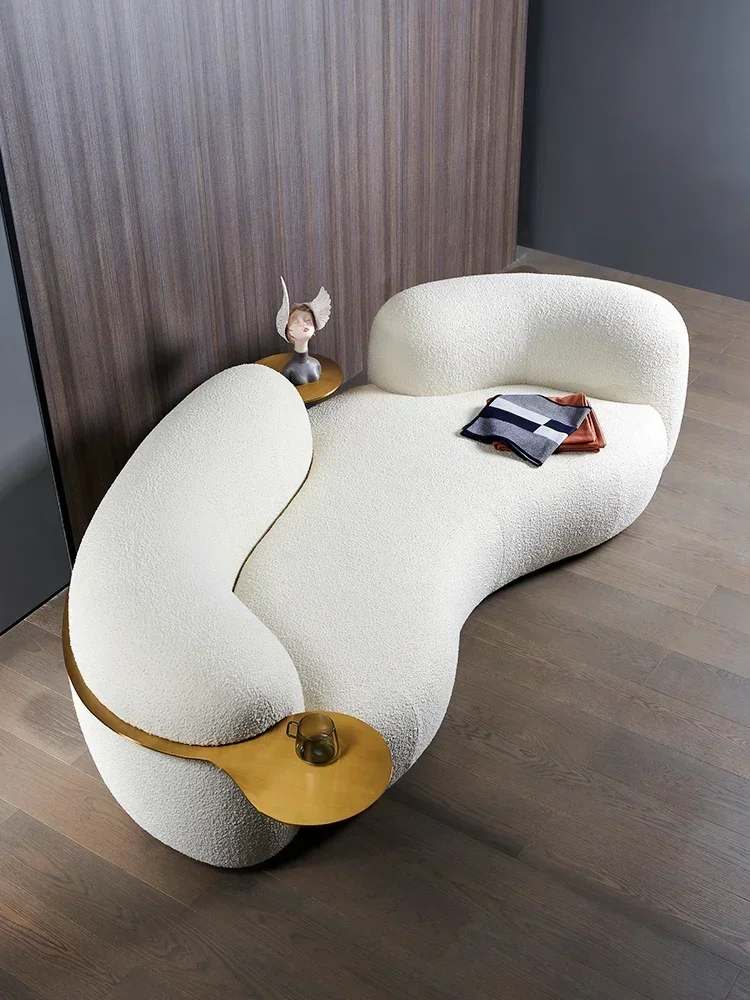 Italian Pea Sofa Lambswool Modern Light Luxury Designer Small Apartment Living Room Space Arc Shaped Cashew Corner furniture
Italian Pea Sofa Lambswool Modern Light Luxury Designer Small Apartment Living Room Space Arc Shaped Cashew Corner furniture