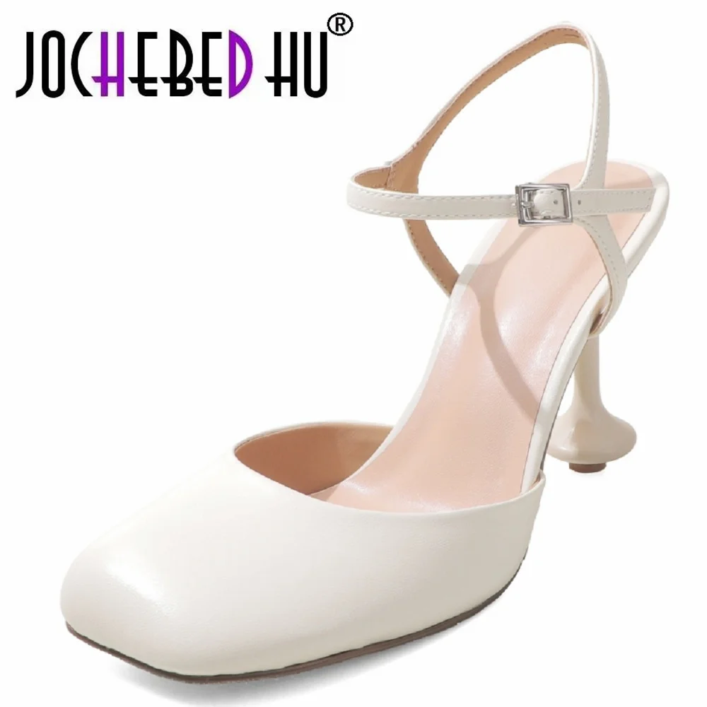 【JOCHEBED HU】Handmade Genuine Leather High Heels Women Strange Heel Ankle Strap Banquet Party Shoes Pump Brand Sandals 34-40
【JOCHEBED HU】Handmade Genuine Leather High Heels Women Strange Heel Ankle Strap Banquet Party Shoes Pump Brand Sandals 34-40