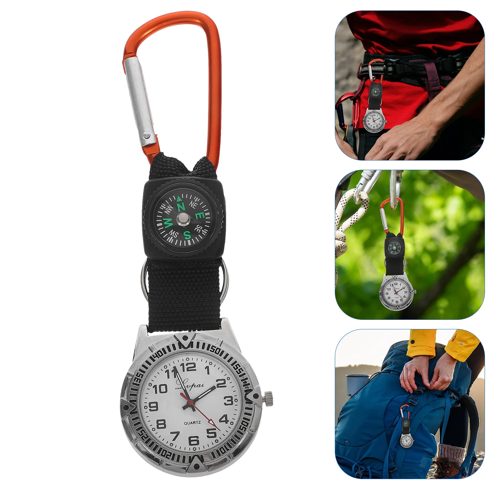 Clip-on Women Mountaineering Watch Students Nurse Watch Carabiner Pocket Compass Glow Dark Mountaineering Outdoors
Clip-on Women Mountaineering Watch Students Nurse Watch Carabiner Pocket Compass Glow Dark Mountaineering Outdoors