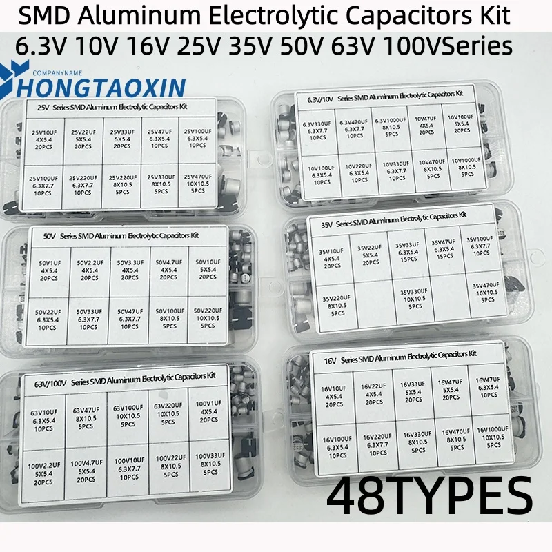 Набор алюминиевых электролитических SMD-конденсаторов серии 6.3V/10V/16V/25V/35V/50V/63V/100V, 48 типов, 47 мкФ, 220 мкФ, 10 мкФ, 22 мкФ, 220 мкФ, 33 мкФ
Набор алюминиевых электролитических SMD-конденсаторов серии 6.3V/10V/16V/25V/35V/50V/63V/100V, 48 типов, 47 мкФ, 220 мкФ, 10 мкФ, 22 мкФ, 220 мкФ, 33 мкФ