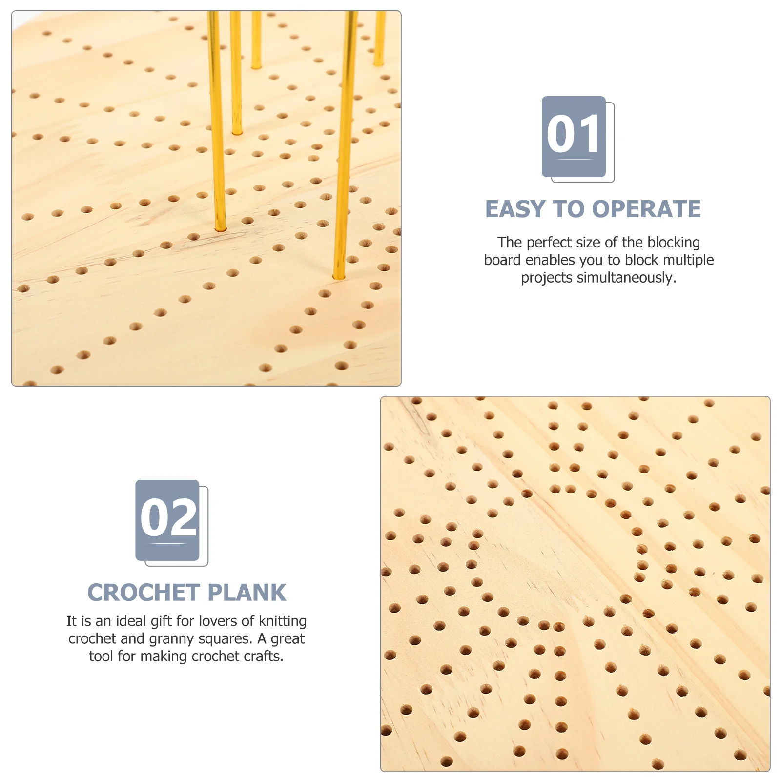 1Set Crochet Wooden Blocking Board Positioning Board Durable Knitting Auxiliary Tool for Handmade Crochet Crafts
1Set Crochet Wooden Blocking Board Positioning Board Durable Knitting Auxiliary Tool for Handmade Crochet Crafts