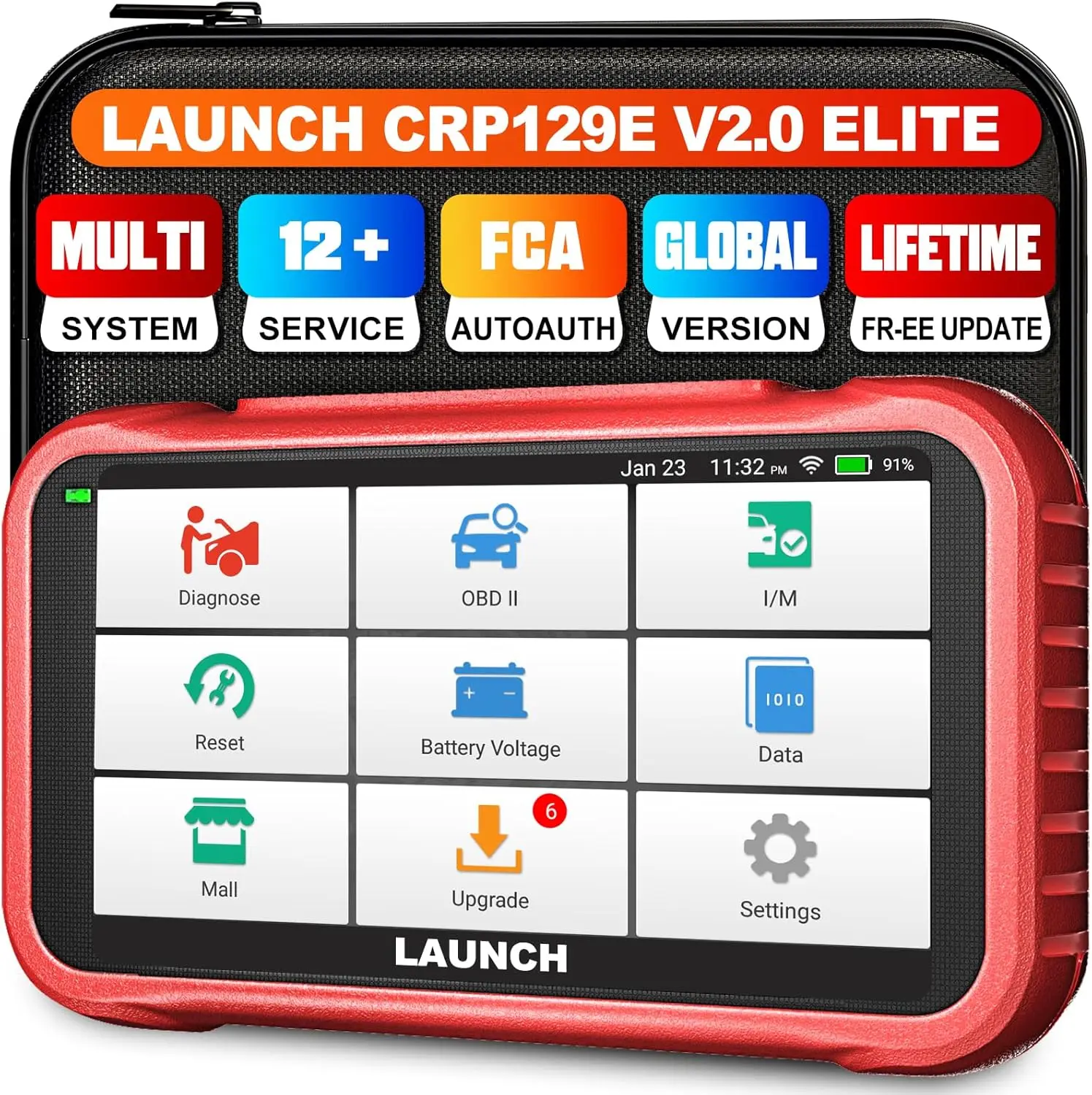 LAUNCH CRP129E V2.0 OBD2 SCANNER ABS/SRS/TCM/ENG Diagnostic tools Oil/EPB/TPMS/SAS/BMS/Throttle 12 Service Lifetime Free Update 
LAUNCH CRP129E V2.0 OBD2 SCANNER ABS/SRS/TCM/ENG Diagnostic tools Oil/EPB/TPMS/SAS/BMS/Throttle 12 Service Lifetime Free Update