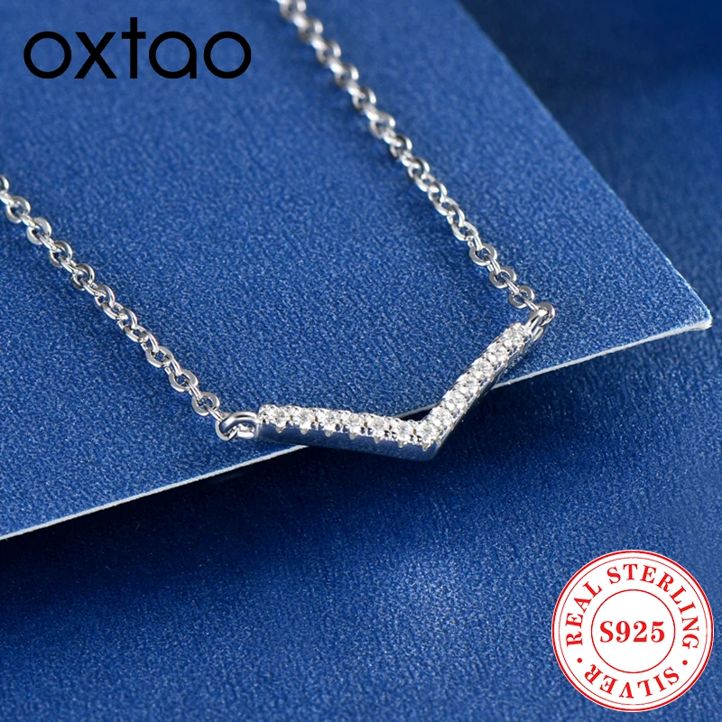 OXTAO D VVS1 Moissanite Pandent Necklaces for Woman GRA Certified 925 Sliver V-shaped Necklace Anniversary Birthday Jewelry Gift
OXTAO D VVS1 Moissanite Pandent Necklaces for Woman GRA Certified 925 Sliver V-shaped Necklace Anniversary Birthday Jewelry Gift