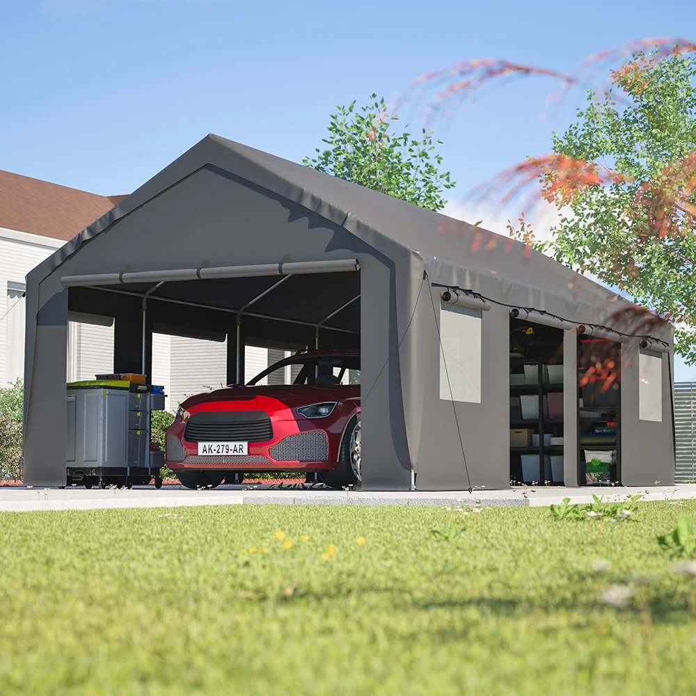 Heavy Duty Carport Waterproof UV Resistant Outdoor Shelter with Roll-Up Curtains and Sliding Windows, Sturdy Durable All-Season
Heavy Duty Carport Waterproof UV Resistant Outdoor Shelter with Roll-Up Curtains and Sliding Windows, Sturdy Durable All-Season