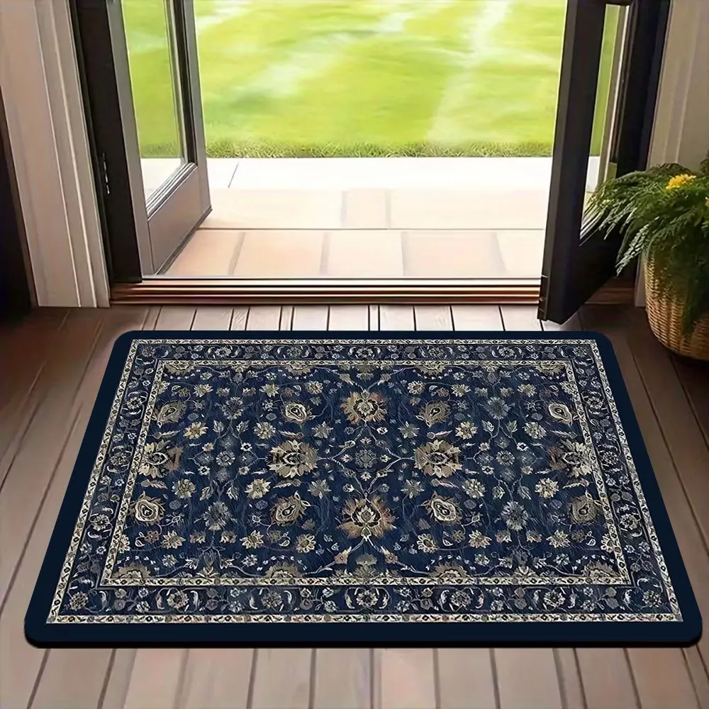 Vintage Persian Area Rug Dark Blue Floral Print Carpet Non-slip Floor Mat for Living Room Bedroom Home Decor
Vintage Persian Area Rug Dark Blue Floral Print Carpet Non-slip Floor Mat for Living Room Bedroom Home Decor