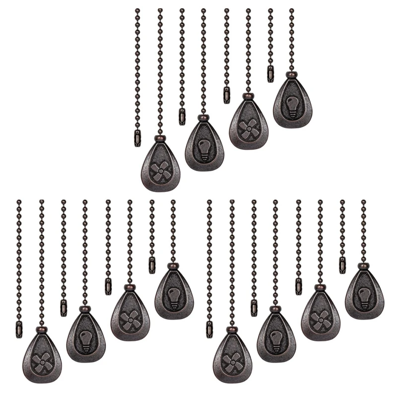 Ceiling Fan Pull Chains,12Pcs Bronze Extension Fan, Lamp Pull Chain Decorative Extender Ornament Fan Chain Connector
Ceiling Fan Pull Chains,12Pcs Bronze Extension Fan, Lamp Pull Chain Decorative Extender Ornament Fan Chain Connector