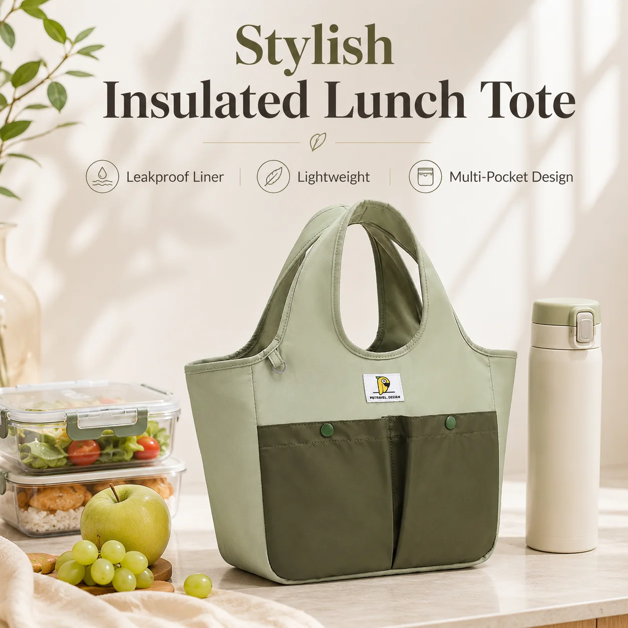 Insulated Lunch Bag Tote Waterproof Portable Large Capacity Bento Box Bag Thermal Cooler Handbag for Office School Picnic
Insulated Lunch Bag Tote Waterproof Portable Large Capacity Bento Box Bag Thermal Cooler Handbag for Office School Picnic