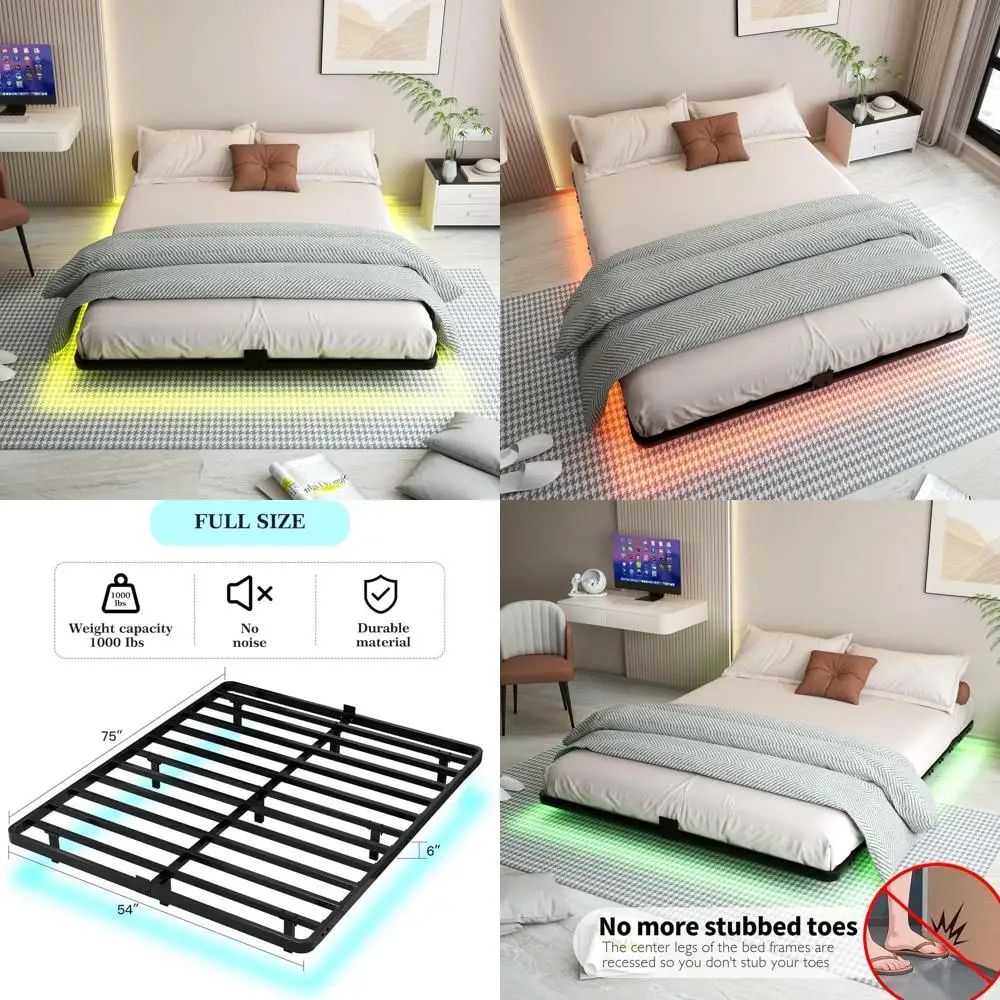 Full Size Metal Platform Bed with LED Lights - No Box Spring Required, Easy Assembly
Full Size Metal Platform Bed with LED Lights - No Box Spring Required, Easy Assembly