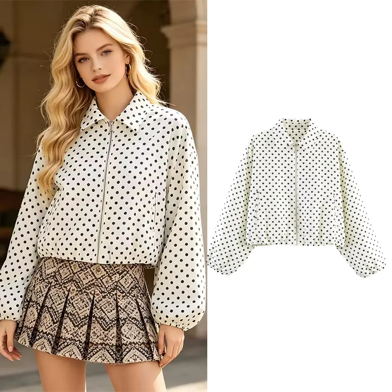 Women's Polka Dot Jackets New 2026 Spring Autumn Women Fashion High Neck Puffy Long Sleeve Coat Streetwear Female Outerwear Tops
Women's Polka Dot Jackets New 2026 Spring Autumn Women Fashion High Neck Puffy Long Sleeve Coat Streetwear Female Outerwear Tops