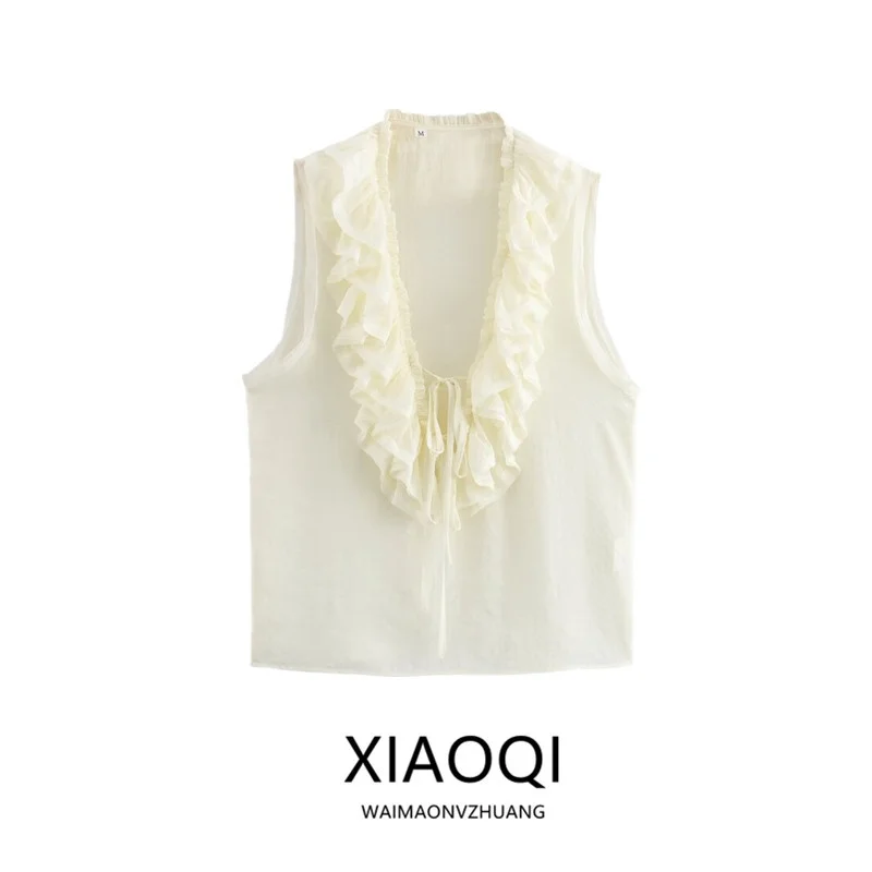 Summer 2024 Women's Versatile V-Neck Lightweight Sleeveless Shirt with Lace Trim Straight Cut Commute Style 100% Other Material
Summer 2024 Women's Versatile V-Neck Lightweight Sleeveless Shirt with Lace Trim Straight Cut Commute Style 100% Other Material