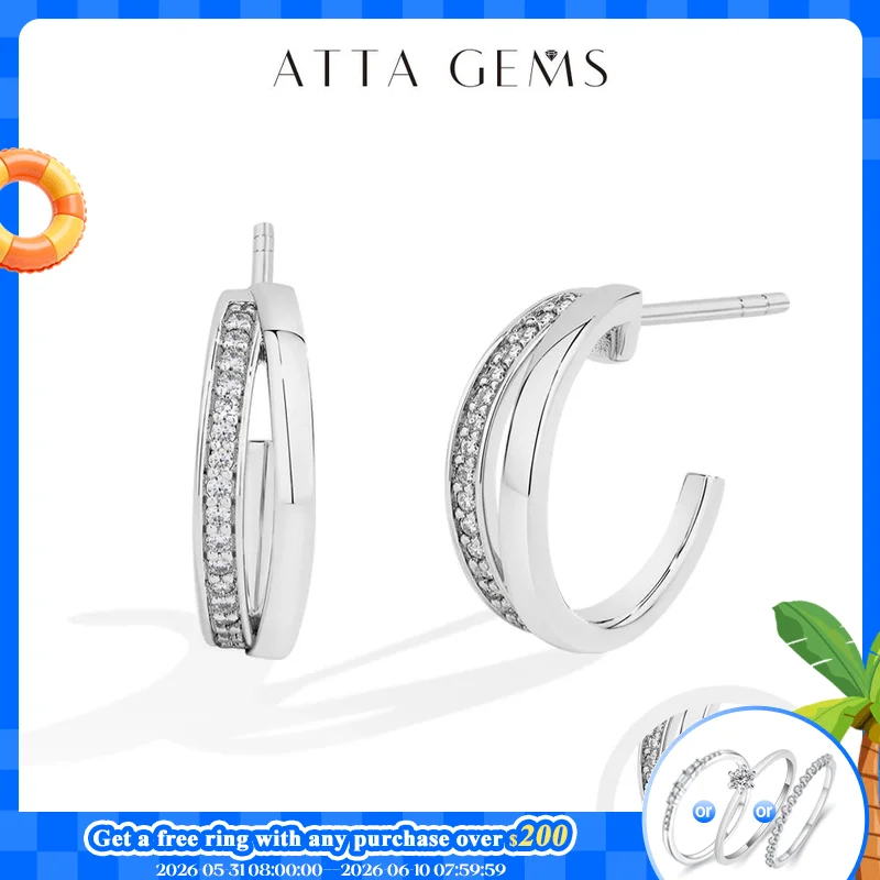 ATTAGEM New Classic Moissanite Earrings Women 925 Sterling Silver Earring Luxury High Quality Pass Diamond Test ForParty Jewelry
ATTAGEM New Classic Moissanite Earrings Women 925 Sterling Silver Earring Luxury High Quality Pass Diamond Test ForParty Jewelry
