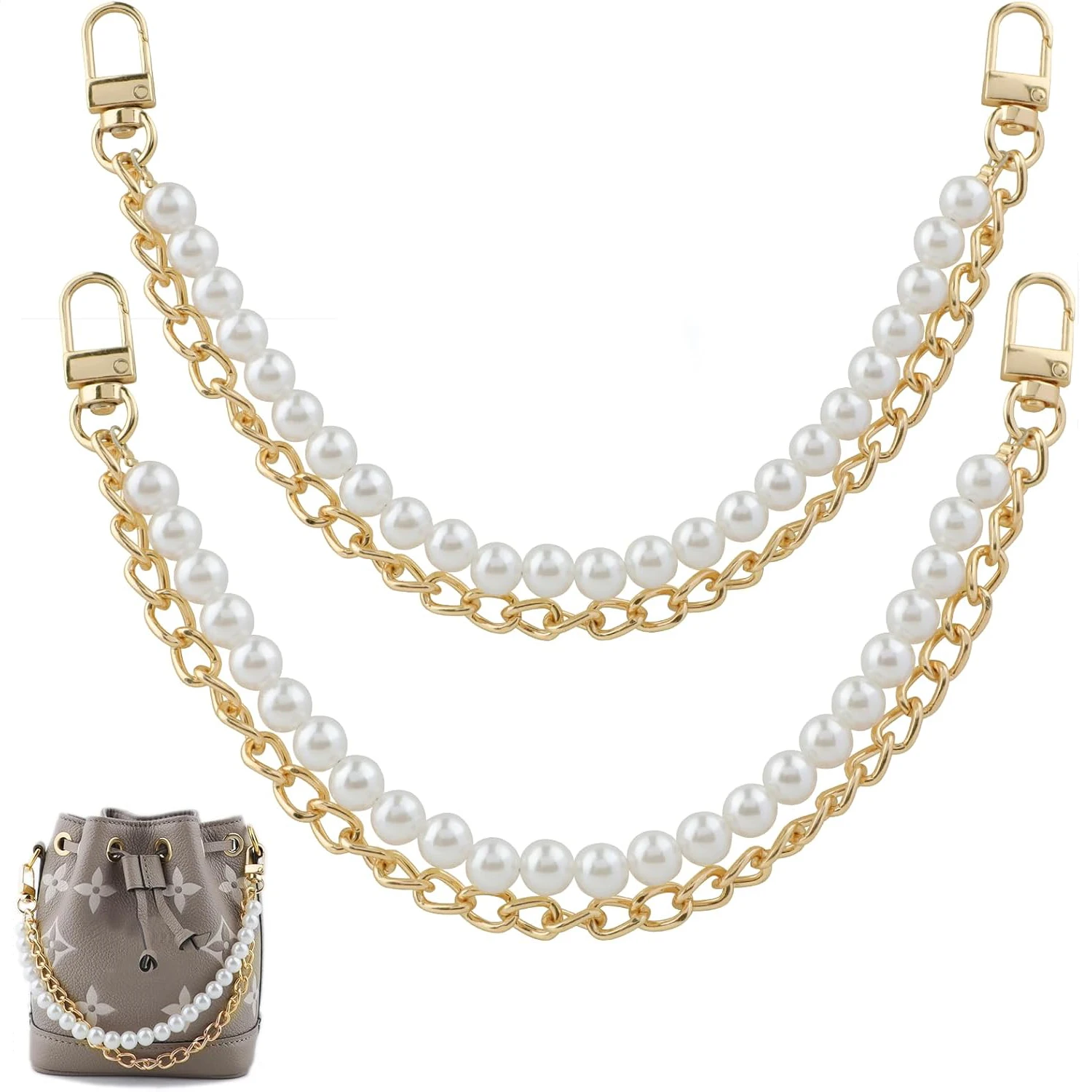 2Pcs Pearl Purse Chain,Bag Purse Charms Chain for Handbags,Metal Purse Strap Extender Replacement for Handbags
2Pcs Pearl Purse Chain,Bag Purse Charms Chain for Handbags,Metal Purse Strap Extender Replacement for Handbags