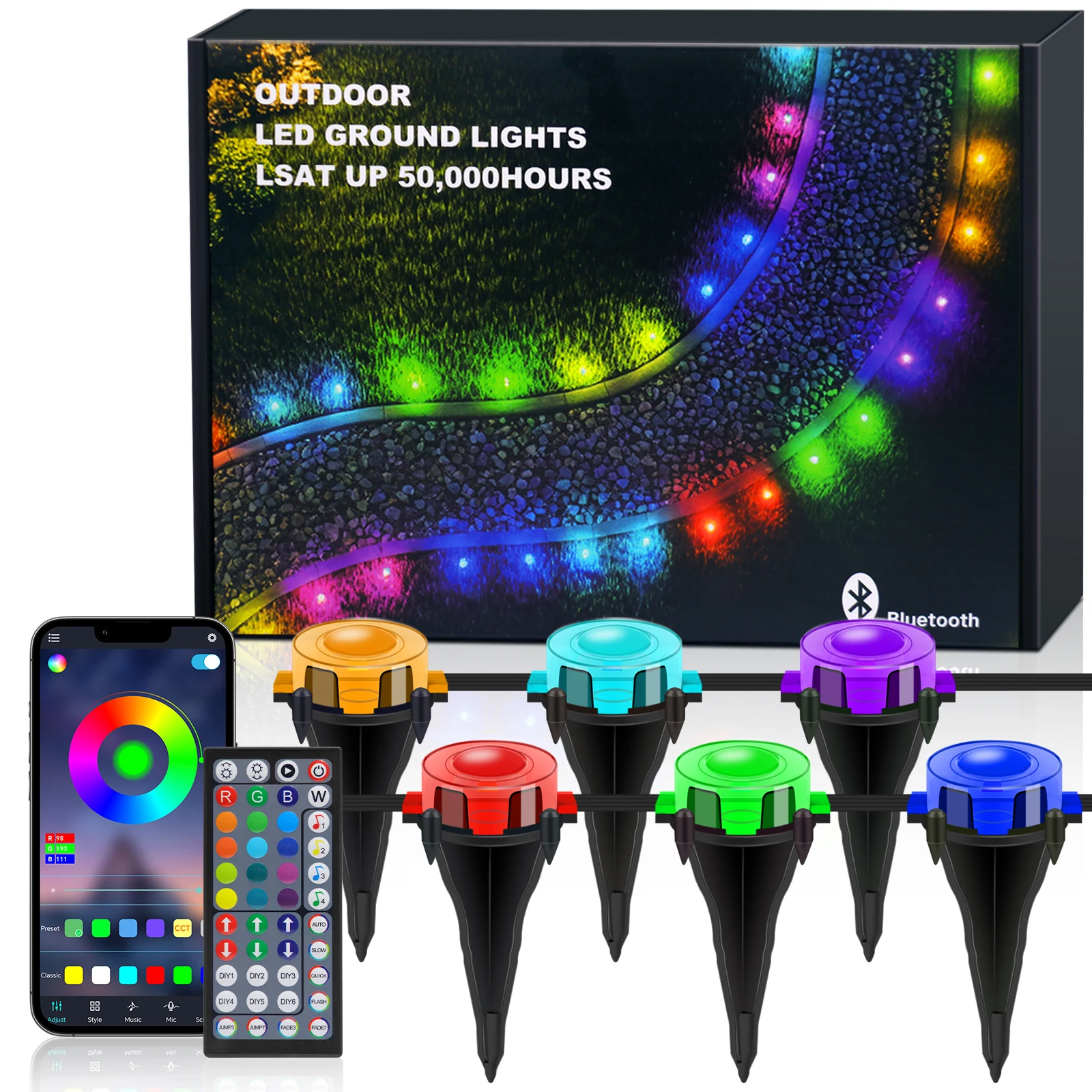 15M/120M RGBCCT Ground LED String Lights Outdoor Bluetooth APP Control Magic Color Floor Lights Lawn Garden Yard Pathway Decor
15M/120M RGBCCT Ground LED String Lights Outdoor Bluetooth APP Control Magic Color Floor Lights Lawn Garden Yard Pathway Decor