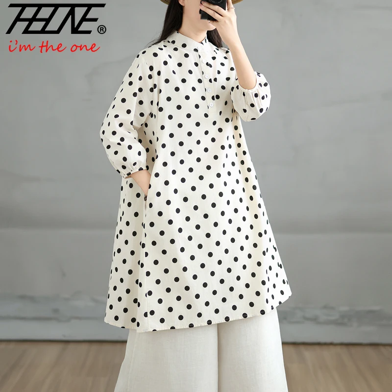 THHONE Summer Woman Blouse 2025 Blusa Mujer Camisas Dot Vintage Loose Fashion Casual Women's Clothing Shirts Tops Oversized
THHONE Summer Woman Blouse 2025 Blusa Mujer Camisas Dot Vintage Loose Fashion Casual Women's Clothing Shirts Tops Oversized