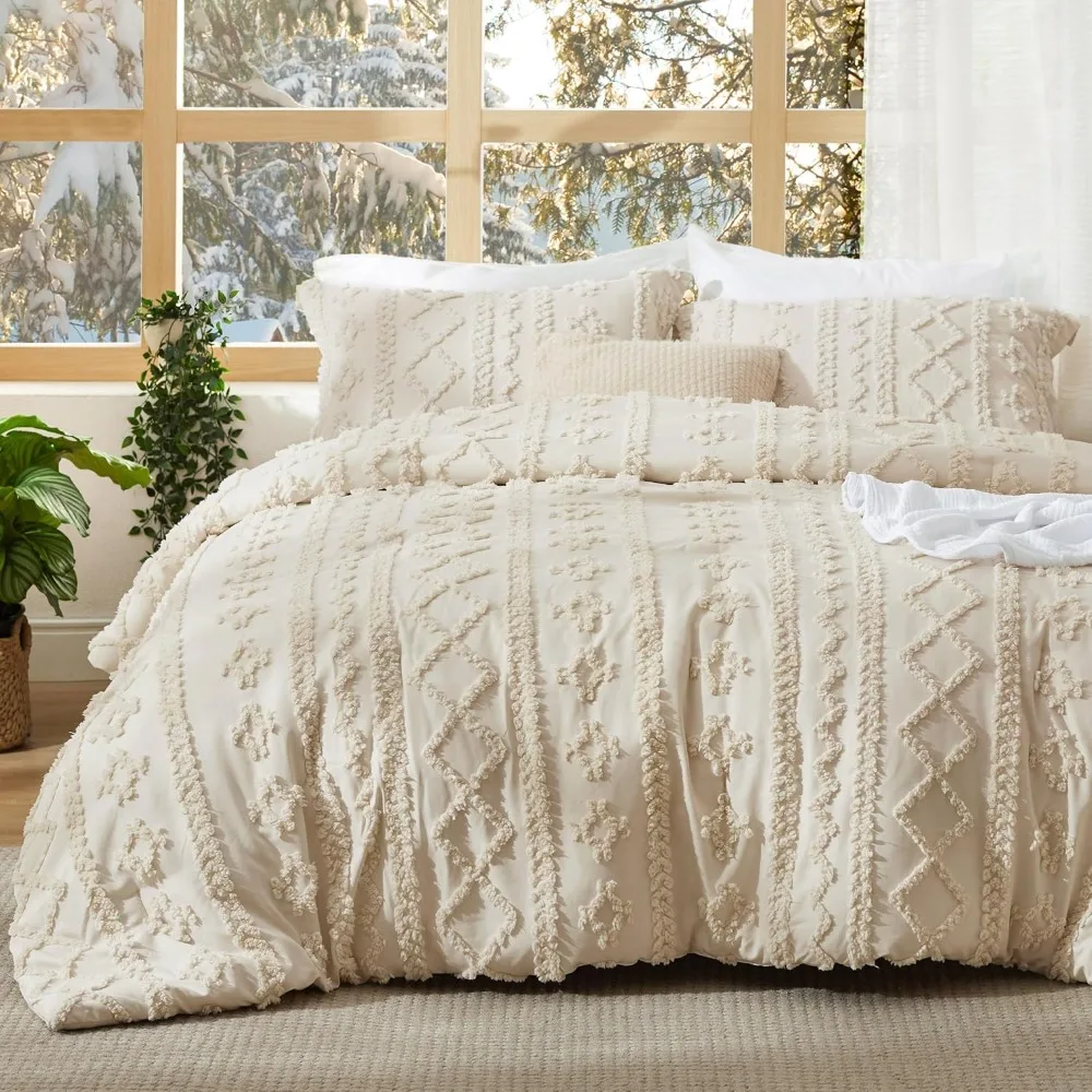 Tufted Boho Comforter Set King Size Beige Shabby Chic Embroidery Bedding 3 Pieces All Seasons Soft Jacquard Comforter for
Tufted Boho Comforter Set King Size Beige Shabby Chic Embroidery Bedding 3 Pieces All Seasons Soft Jacquard Comforter for
