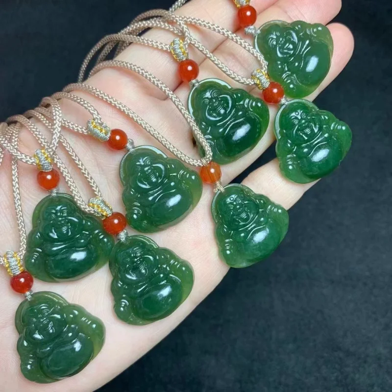 Natural Jade Laughing Buddha Pendant - No black spots, excellent translucency. Wholesale Hetian pendants from the manufac
Natural Jade Laughing Buddha Pendant - No black spots, excellent translucency. Wholesale Hetian pendants from the manufac