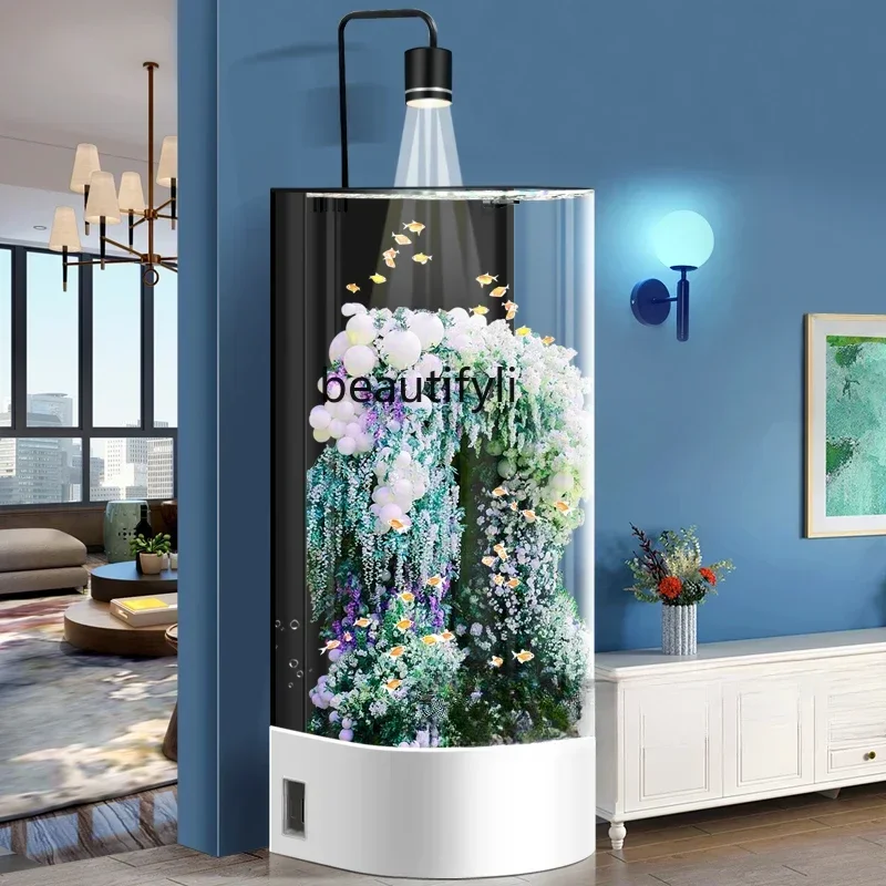 Fish Tank New Floor Semicircle Ecological Self-Circulation Change Water Living Room Small and Medium Size Aquarium
Fish Tank New Floor Semicircle Ecological Self-Circulation Change Water Living Room Small and Medium Size Aquarium