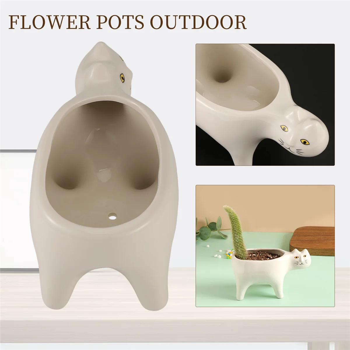 QGHZ Cute Cat Ceramic Garden Flower Pot Animal Image Cactus Plant Planter Succulent Plant Container Tabletop Decoration White
QGHZ Cute Cat Ceramic Garden Flower Pot Animal Image Cactus Plant Planter Succulent Plant Container Tabletop Decoration White
