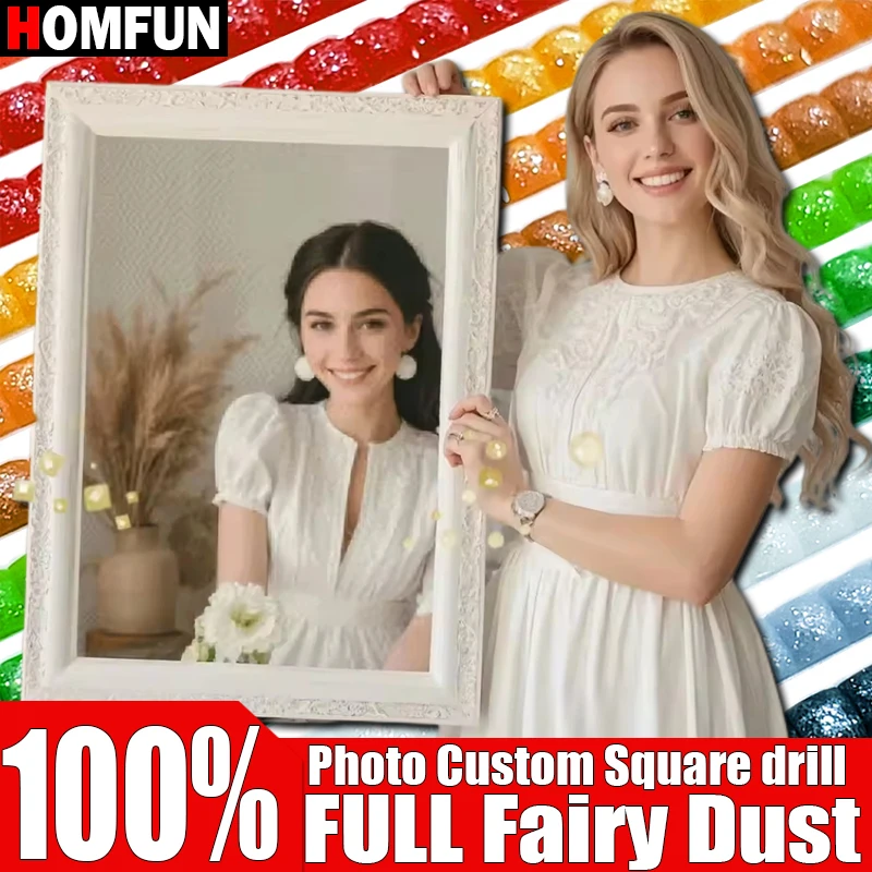 HOMFUN 100% Full Fairy Dust Square Drill 5D DIY Diamond Painting Photo Custom Rhinestone Private custom Make Your Own Embroidery
HOMFUN 100% Full Fairy Dust Square Drill 5D DIY Diamond Painting Photo Custom Rhinestone Private custom Make Your Own Embroidery