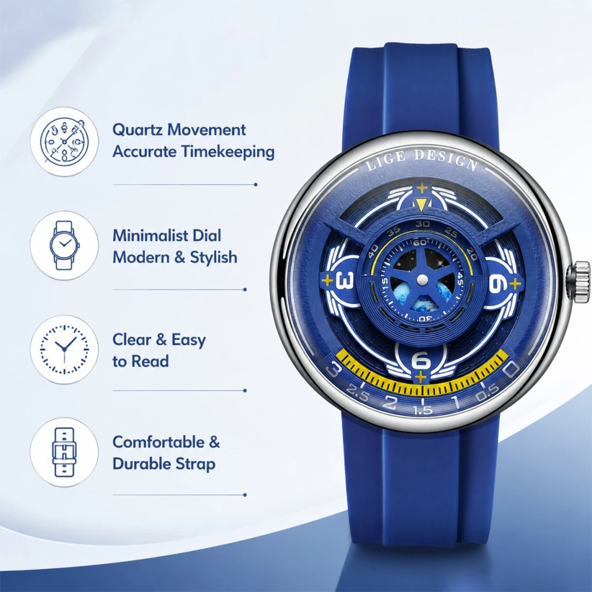 LIGE 2026 New Fashion Original Unique Silicon Quartz Men's Watch Night Light Sports Watch relógios masculino
LIGE 2026 New Fashion Original Unique Silicon Quartz Men's Watch Night Light Sports Watch relógios masculino