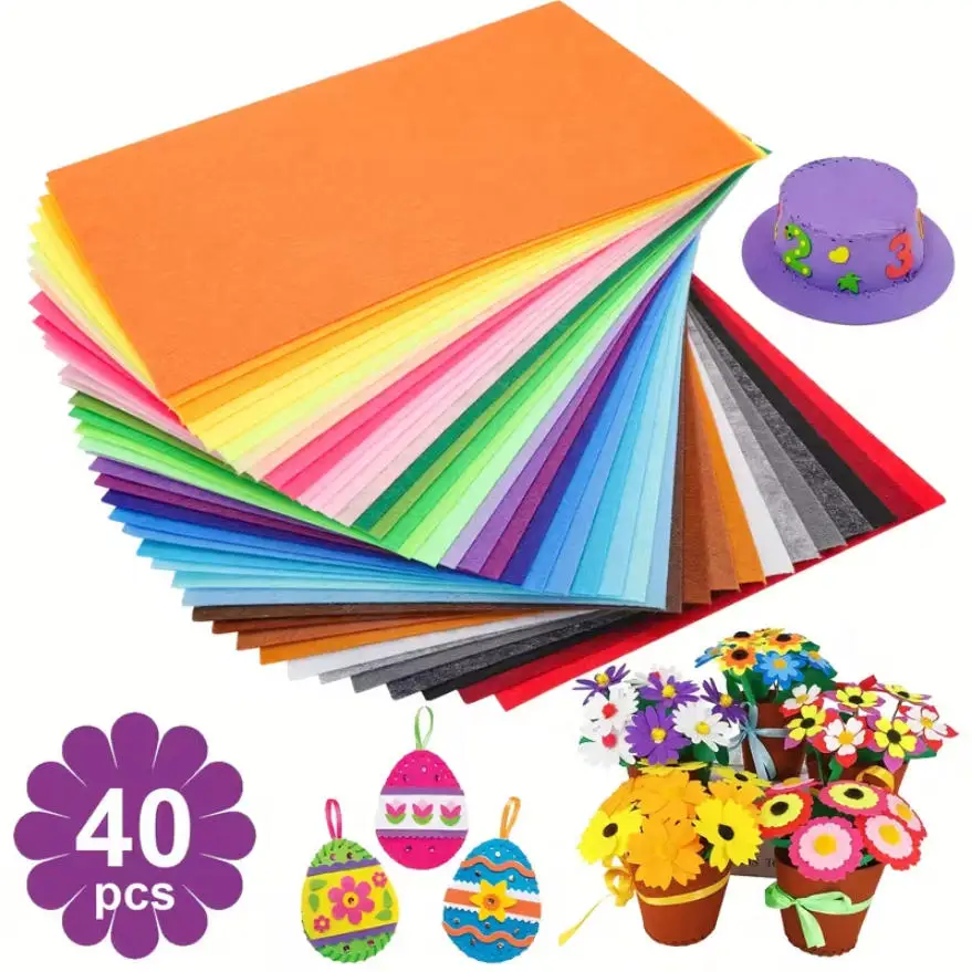 40 шт. фетровая ткань, цветные фетровые листы, мягкая и прочная ткань, легко приклеиваемая и шитье, используемая для DIY вечерние, школьные праздничные украшения
40 шт. фетровая ткань, цветные фетровые листы, мягкая и прочная ткань, легко приклеиваемая и шитье, используемая для DIY вечерние, школьные праздничные украшения