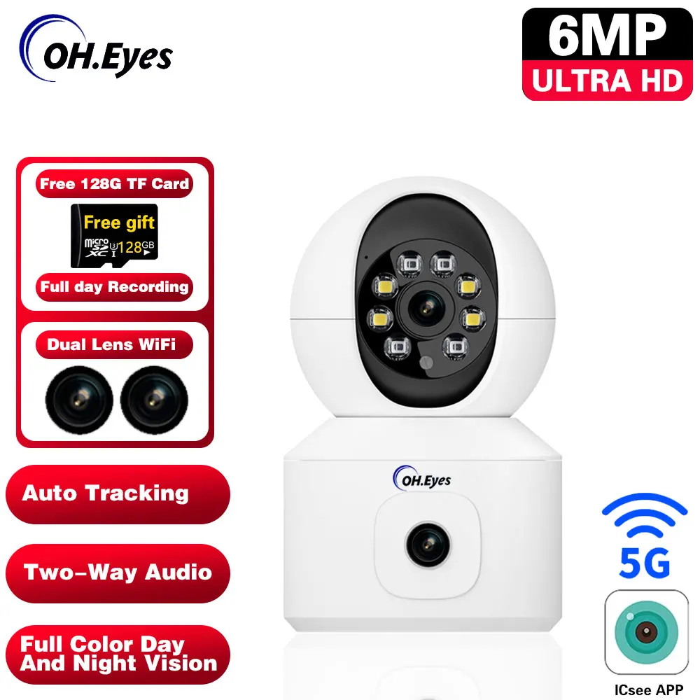 5G ICSEE 6MP WiFi Camera with Dual Screen Baby Monitor Night Vision Indoor Mini PTZ Security IP Camera CCTV Surveillance Cameras
5G ICSEE 6MP WiFi Camera with Dual Screen Baby Monitor Night Vision Indoor Mini PTZ Security IP Camera CCTV Surveillance Cameras