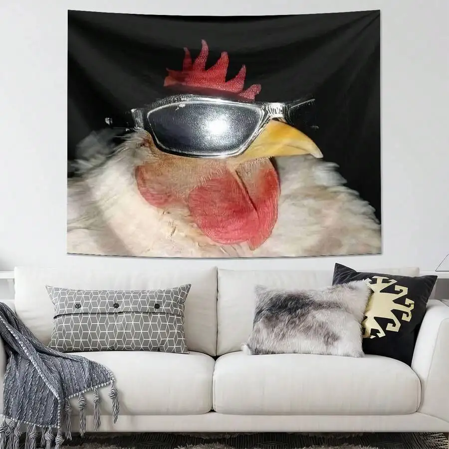 Cool Chicken with Sunglasses Tapestry, Funny Animal Wall Hanging, Polyester Fabric Art for Bedroom Decor
Cool Chicken with Sunglasses Tapestry, Funny Animal Wall Hanging, Polyester Fabric Art for Bedroom Decor