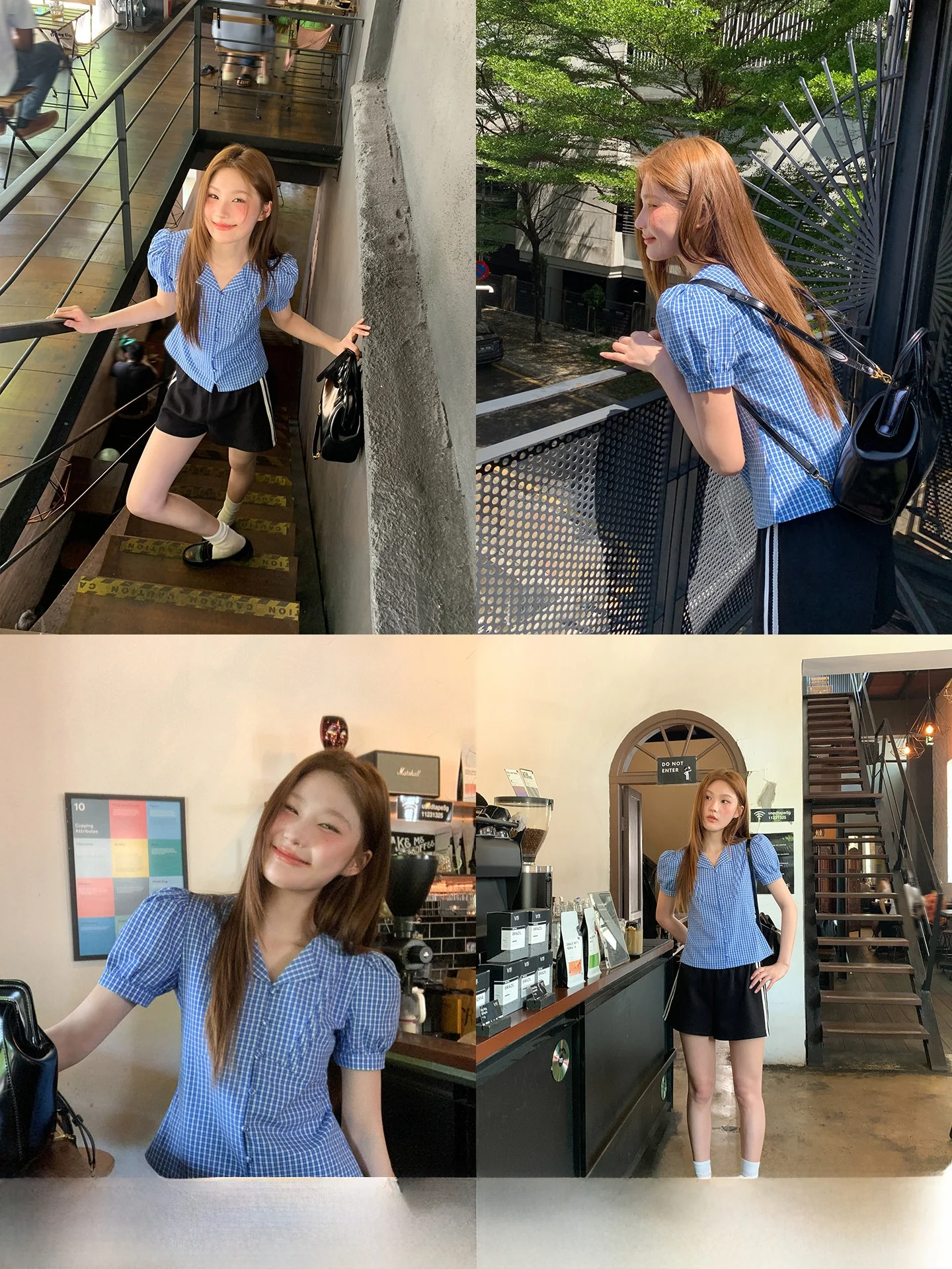 Hello Blue Plaid V-neck Bubble Sleeve Shirt Women's Summer Slim Fit Design Sense Top Cotton 100% Short Sleeve
Hello Blue Plaid V-neck Bubble Sleeve Shirt Women's Summer Slim Fit Design Sense Top Cotton 100% Short Sleeve