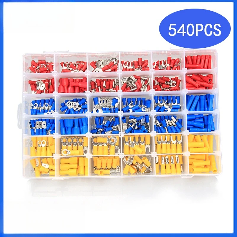 Waterproof Fast Wiring Copper Crimp Terminals Set 540Pcs Color Coded RV SV FDD MDD FDFD MPD FRD BV PBDD Storage Box
Waterproof Fast Wiring Copper Crimp Terminals Set 540Pcs Color Coded RV SV FDD MDD FDFD MPD FRD BV PBDD Storage Box