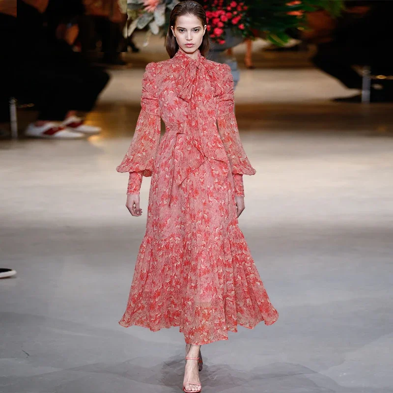 2023 New Fashion Runway Spring Women Bow Lantern Sleeve Belted Floral Print Elegant Vacation Party Dresses
2023 New Fashion Runway Spring Women Bow Lantern Sleeve Belted Floral Print Elegant Vacation Party Dresses