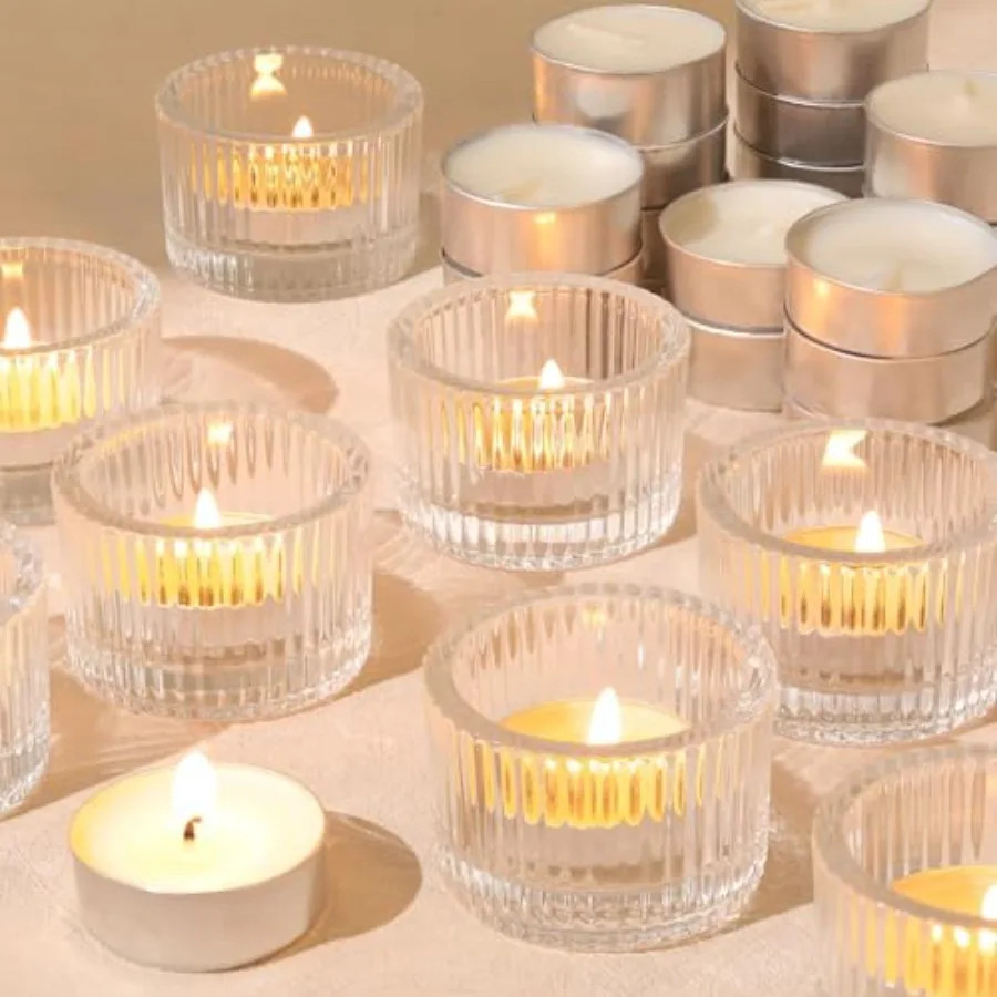 Pcs Tealight Candle Holders with PCS Tea Lights Candles Glass Votive Candle Holders Set for Table Centerpiece Home Decor and Pa
Pcs Tealight Candle Holders with PCS Tea Lights Candles Glass Votive Candle Holders Set for Table Centerpiece Home Decor and Pa