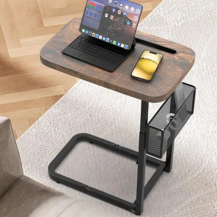 Fashion TV Tray Table with Large Tabletop, Adjustable Sofa Table with Storage Baskets, Strong Metal Frame, Tv Dinner Tray Table
Fashion TV Tray Table with Large Tabletop, Adjustable Sofa Table with Storage Baskets, Strong Metal Frame, Tv Dinner Tray Table