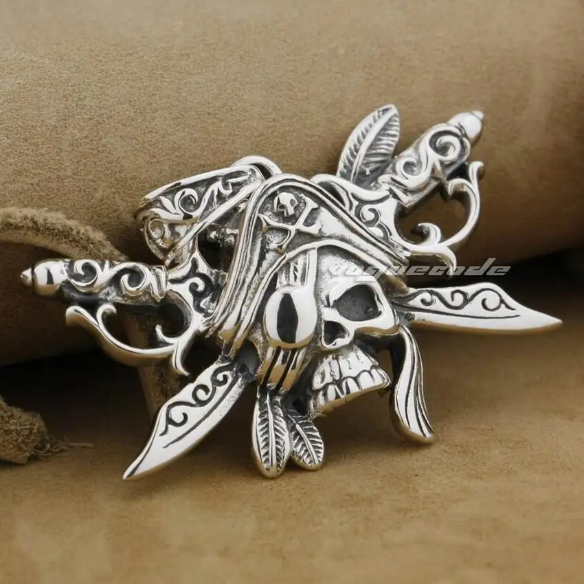 Pirate Skull 925 Sterling Silver Pendant Biker Punk Jewelry 9J021
Pirate Skull 925 Sterling Silver Pendant Biker Punk Jewelry 9J021