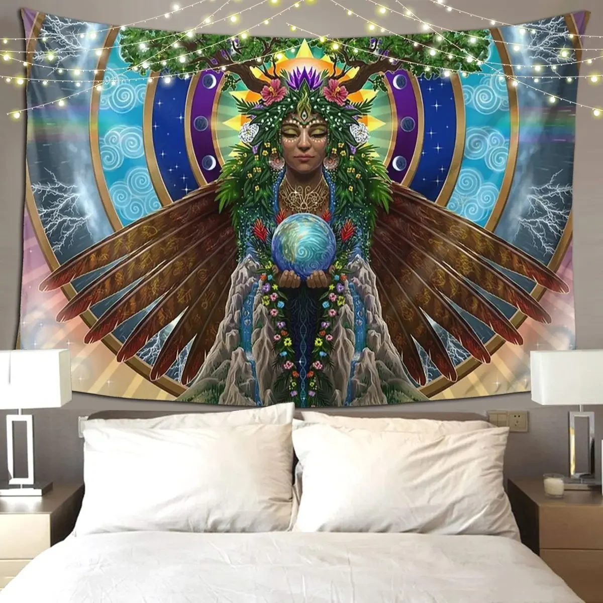 Gaia Sacred System Tapestry Funny Wall Hanging Aesthetic Home Decor Tapestries for Living Room Bedroom Dorm Room 
Gaia Sacred System Tapestry Funny Wall Hanging Aesthetic Home Decor Tapestries for Living Room Bedroom Dorm Room