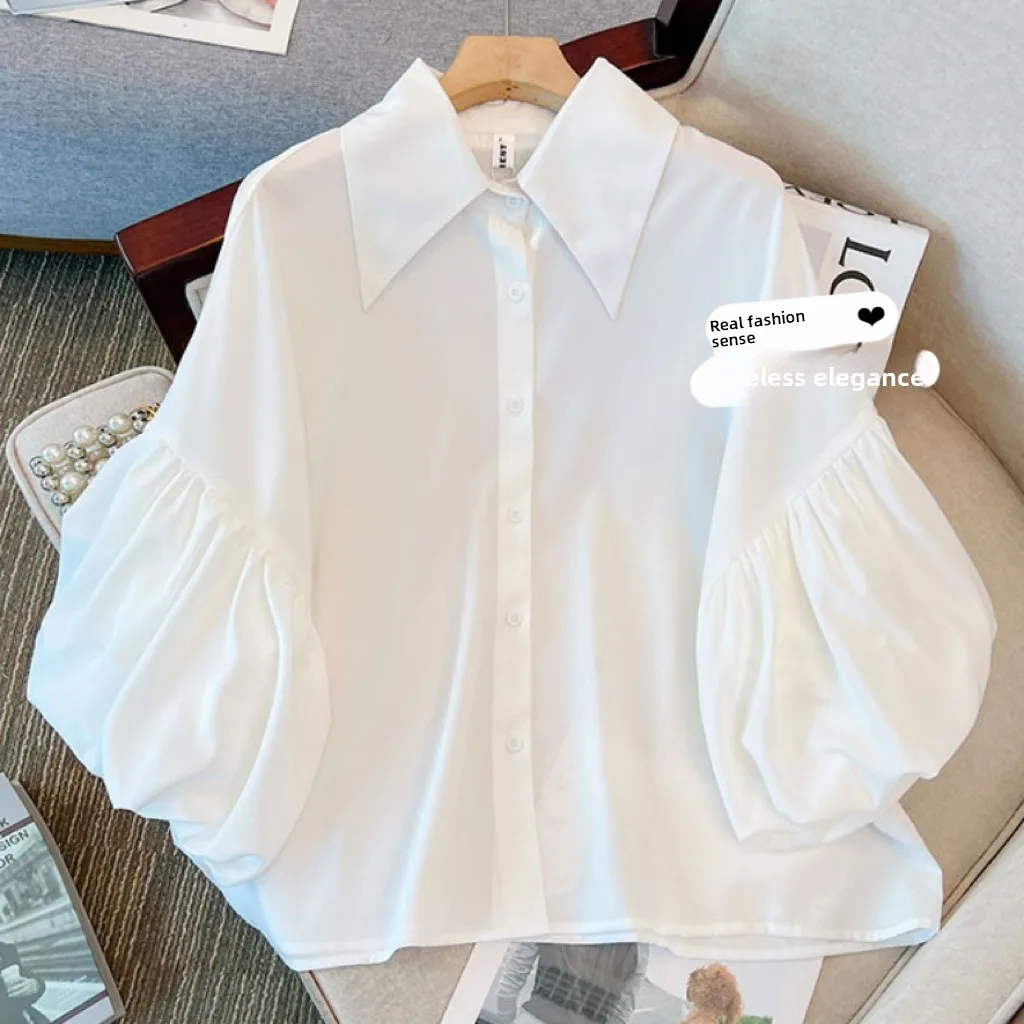 White Loose Fit Half Sleeve Shirt Women Summer plus Size Fashionable Young Looking Lantern Sleeve Cover Belly Button up Top
White Loose Fit Half Sleeve Shirt Women Summer plus Size Fashionable Young Looking Lantern Sleeve Cover Belly Button up Top
