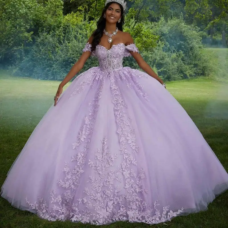 Customized Purple Off ShoulderSky Lace Appliqued Quinceanera Dresses Big Bow Princess Girls Dress Vestidos De Quinceañeras
Customized Purple Off ShoulderSky Lace Appliqued Quinceanera Dresses Big Bow Princess Girls Dress Vestidos De Quinceañeras