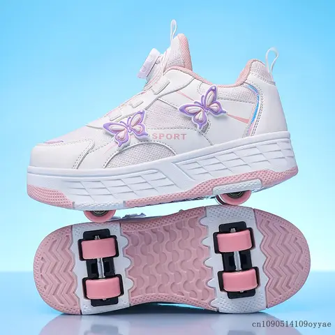 Roller Skates Girl 4 Wheels Sneakers Kid Fashion Casual Sport Quad Skates Children Skating Shoes