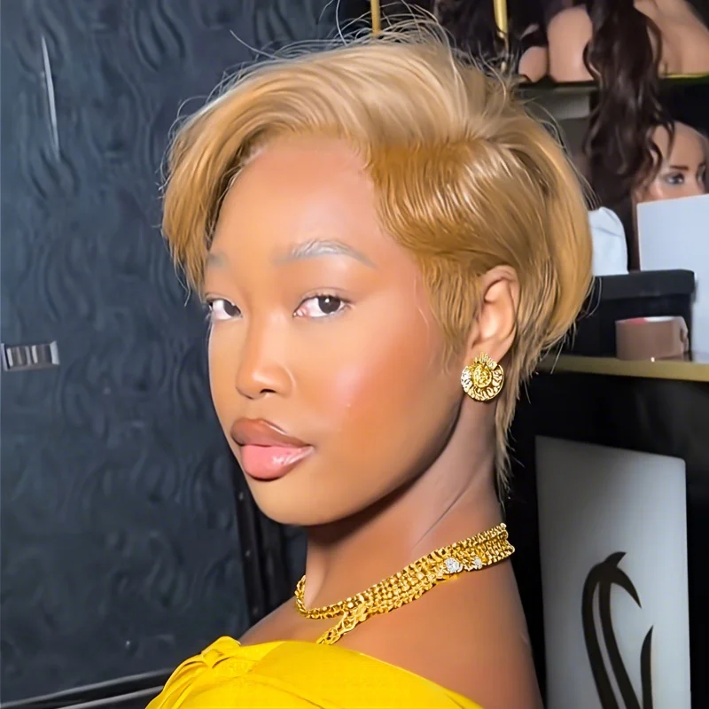13x4 Lace Front Wig Blonde Brown 30# Color Short Pixie Cut Bob Curly Wave Wig for Women
13x4 Lace Front Wig Blonde Brown 30# Color Short Pixie Cut Bob Curly Wave Wig for Women