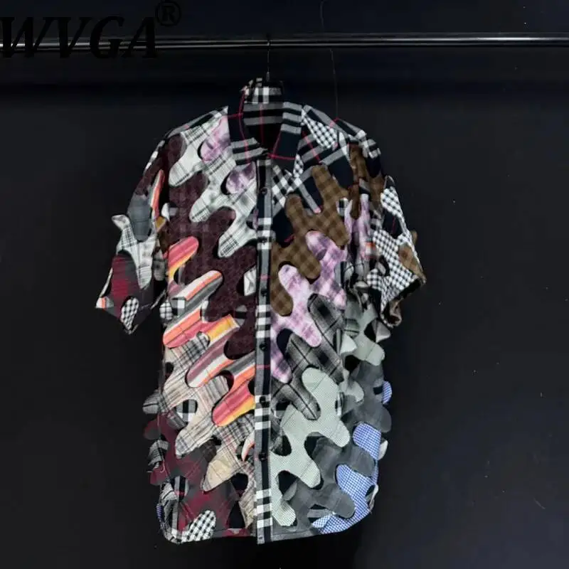 WVGA Spring Summer New Men's Large Plaid Patchwork Printed Trendy Shirt Loose Fit Niche Chic Casual Short Sleeve Tops Ins W24809
WVGA Spring Summer New Men's Large Plaid Patchwork Printed Trendy Shirt Loose Fit Niche Chic Casual Short Sleeve Tops Ins W24809