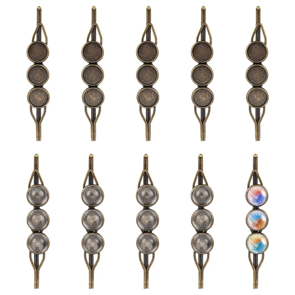 10 Sets Bobby Pins Hair Clips Making Kit Including 10 pcs Hair Blanks 30 pcs Clear Glass Cabochons for DIY Hair Clip Jwelry DIY
10 Sets Bobby Pins Hair Clips Making Kit Including 10 pcs Hair Blanks 30 pcs Clear Glass Cabochons for DIY Hair Clip Jwelry DIY