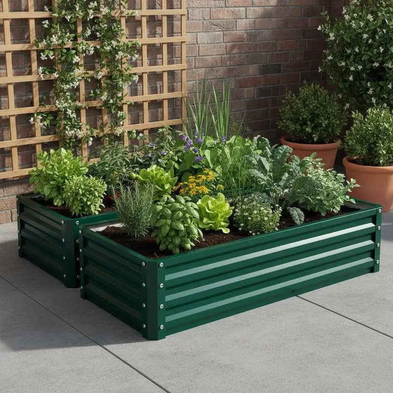 Set of 2 Raised Beds for Garden, Galvanised Outdoor Planters for Herbs Vegetables, Use for Patio Balcony, Green
Set of 2 Raised Beds for Garden, Galvanised Outdoor Planters for Herbs Vegetables, Use for Patio Balcony, Green