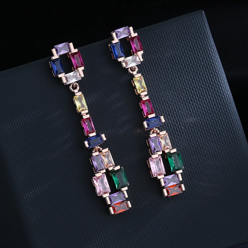 925 silver high-definition contrast fashion earrings super flash zircon earrings colorful tourmaline long earrings party gift
925 silver high-definition contrast fashion earrings super flash zircon earrings colorful tourmaline long earrings party gift