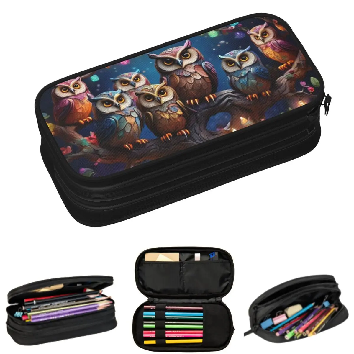 Colorful Owl In The Branch Print Pencil Cases for Students Gifts Pen Box Pencil Bag Large Capacity Pencil Pouch
Colorful Owl In The Branch Print Pencil Cases for Students Gifts Pen Box Pencil Bag Large Capacity Pencil Pouch
