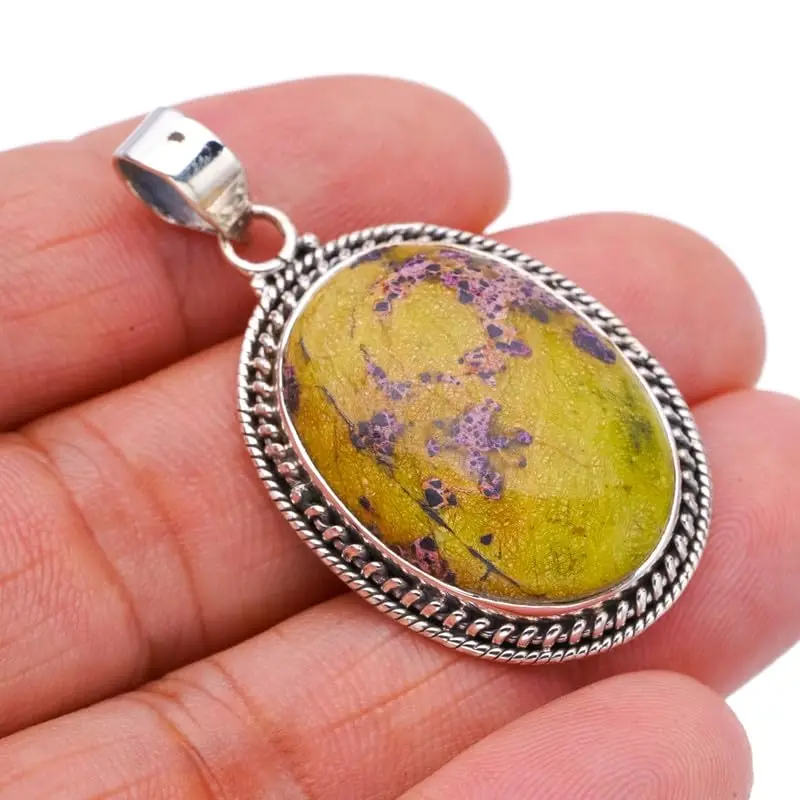 StarGems® Natural Yellow Jasper Handmade 925 Sterling Silver Pendant 1.75" F4347
StarGems® Natural Yellow Jasper Handmade 925 Sterling Silver Pendant 1.75" F4347