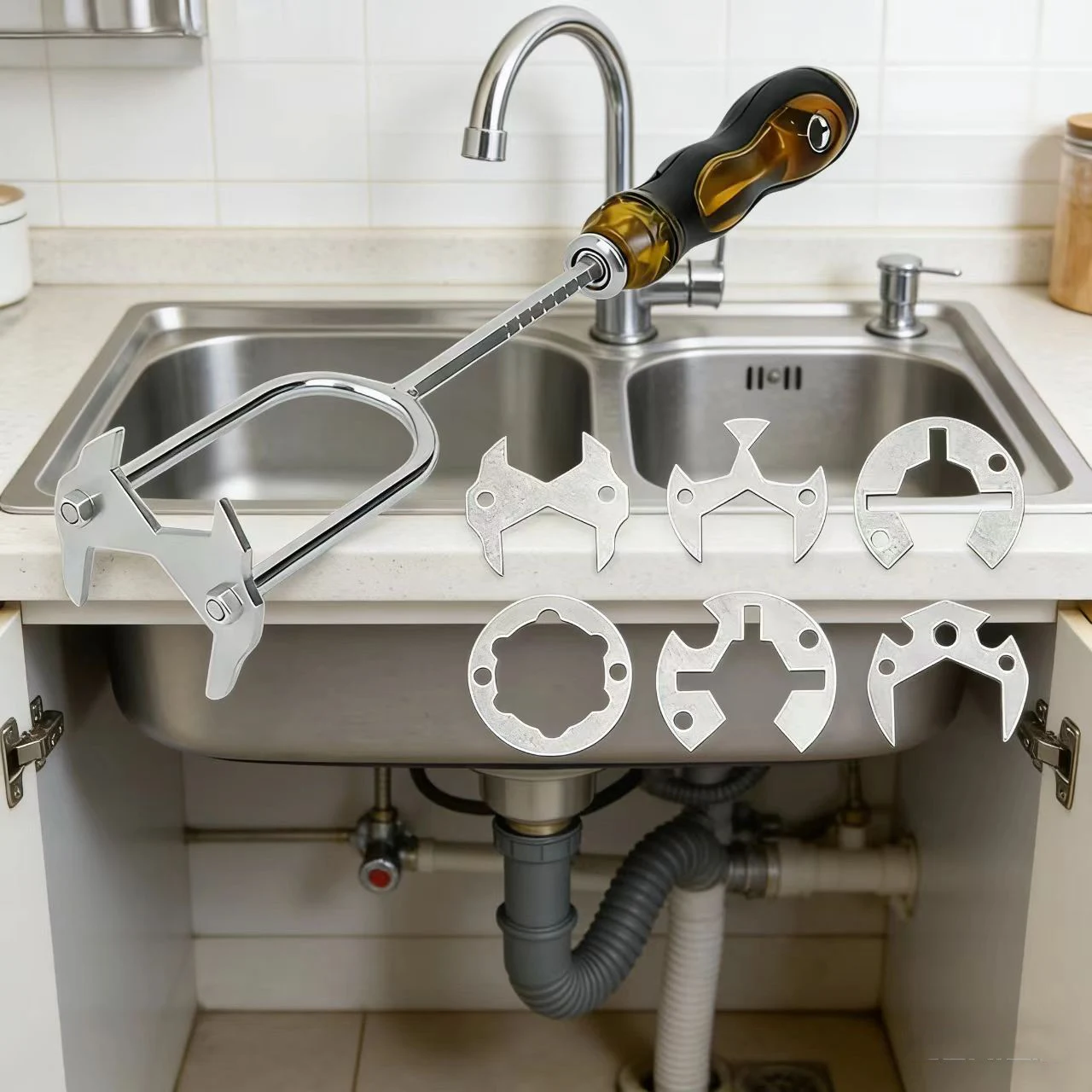 1set Basin Faucet Installer Wrench Removal Tool Adjustable Sink Wrench Plumbing Spanner Installation For Home Plumbing Tasks
1set Basin Faucet Installer Wrench Removal Tool Adjustable Sink Wrench Plumbing Spanner Installation For Home Plumbing Tasks