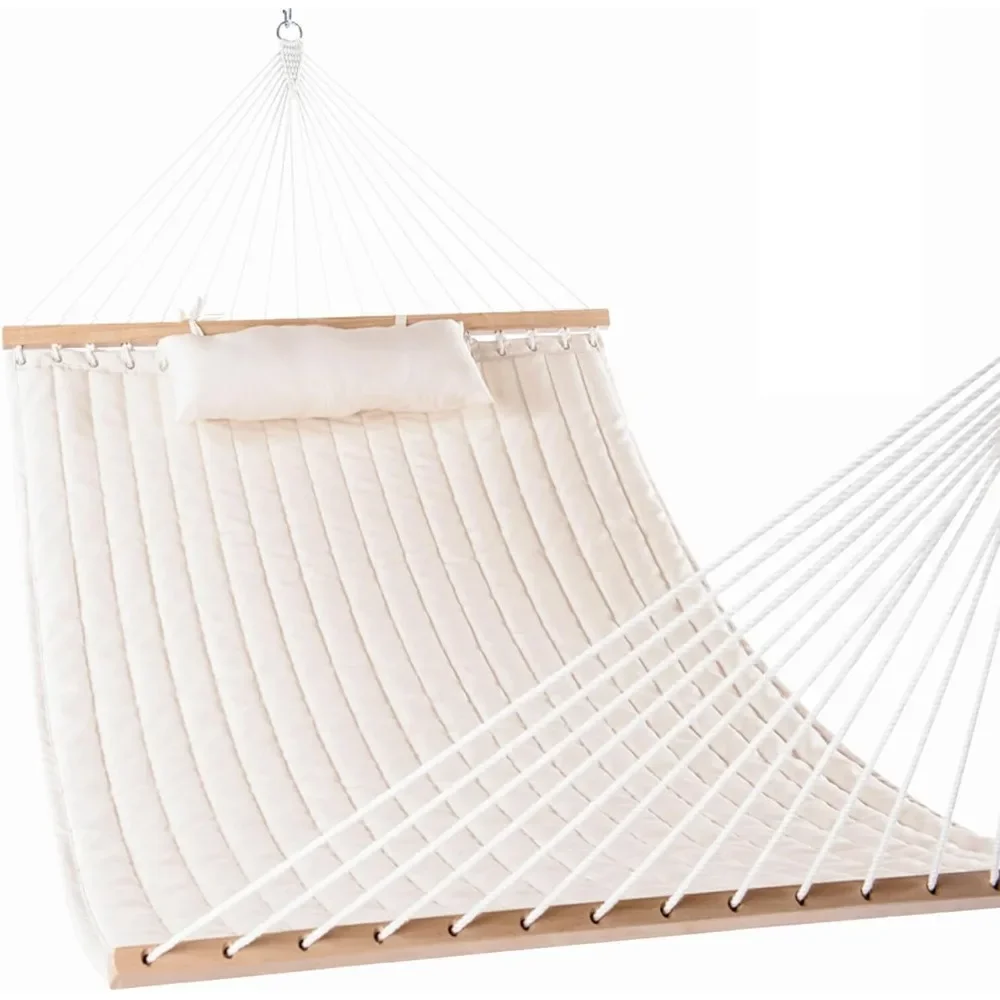 Hammocks 12 FT Double Quilted Fabric Hammock with Spreader Bars and Detachable Pillow, 450 LBS Weight Capacity, Hammock
Hammocks 12 FT Double Quilted Fabric Hammock with Spreader Bars and Detachable Pillow, 450 LBS Weight Capacity, Hammock