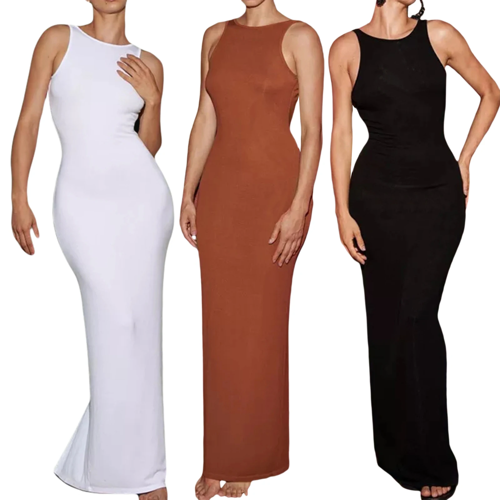 Women Sleeveless Bodycon Dress Summer Casual Solid Color Backless Split Party Dress Club Streetwear
Women Sleeveless Bodycon Dress Summer Casual Solid Color Backless Split Party Dress Club Streetwear