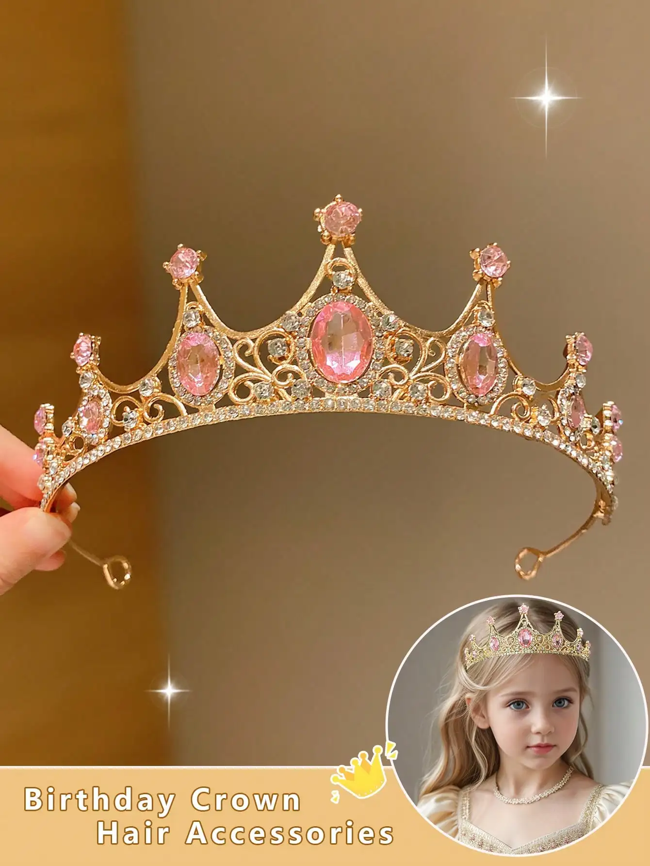 1pc Girls' Crown Headband Hair Accessory, Teen's High-End Crystal Crown For Wedding And Party
1pc Girls' Crown Headband Hair Accessory, Teen's High-End Crystal Crown For Wedding And Party
