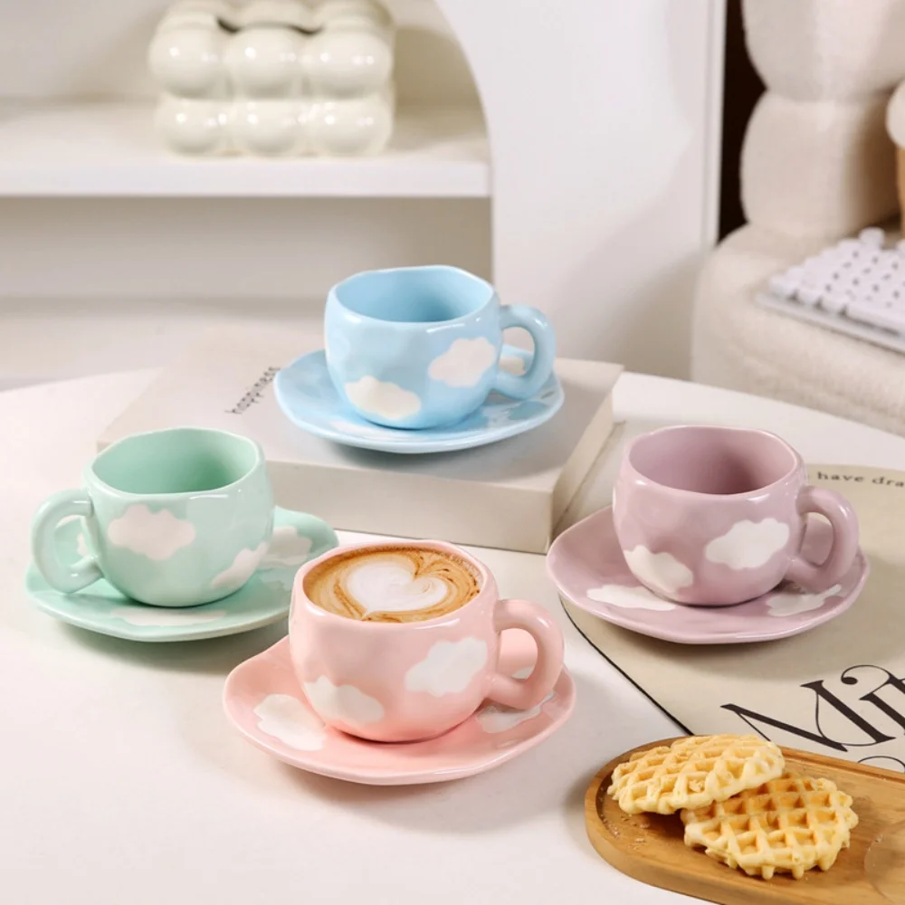 Coffee Mugs Set with Saucer Cute Cloud In The Sky Cup Gifts for Women for Birthday Tea 320ML Ceramic Cup
Coffee Mugs Set with Saucer Cute Cloud In The Sky Cup Gifts for Women for Birthday Tea 320ML Ceramic Cup